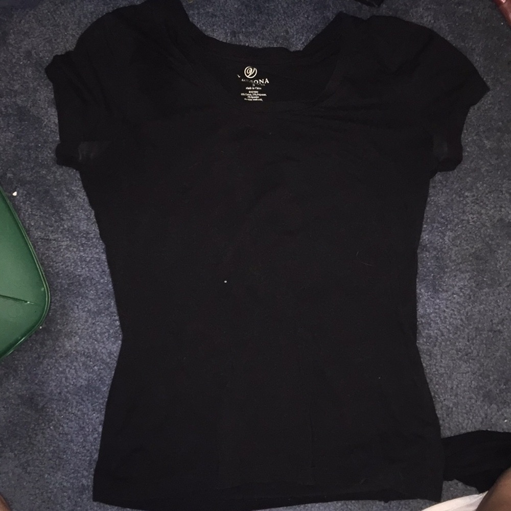 Black Low Neck Tee